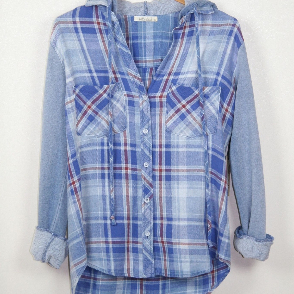 Bella Dahl Hooded Blue Flannel